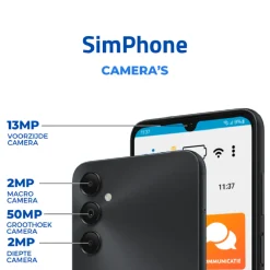 SimPhone 6 senioren smartphone incl telefoonhoes
